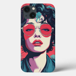 Retro Pop Art Woman mit Roter Sonnenbrille iPhone  Case-Mate iPhone Hülle