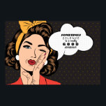 Retro Pop Art Woman Motivierend Sprechblase Poster<br><div class="desc">Retro Pop Art Woman Motivierend Speech Bubble Message Premium Leinwand</div>