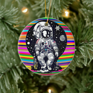Retro-Pop-Astronaut-Raumschmuck Keramik Ornament