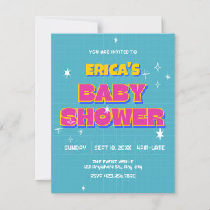 Retro Pop Babydusche Einladung