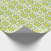 Retro-Pop-Blume in Gelb und Grün Geschenkpapier (Ecke)
