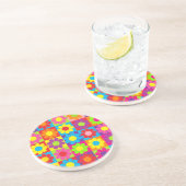 Retro Pop Blume Power Daisy Sandstein Untersetzer (Seite)