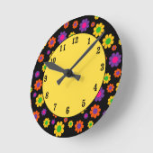 Retro Pop Blume Power Runde Wanduhr (Winkel)