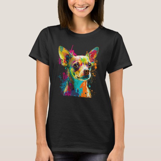 Retro Pop Chihuahua Breed Art T-Shirt (Vorderseite)