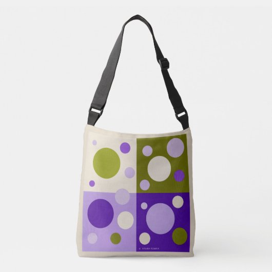 RETRO POP CIRCLE TOTE BAG. TRAGETASCHEN MIT LANGEN TRÄGERN (Vorderseite)