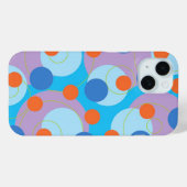 Retro Pop Circles Blue & Orange Dots Funky Groovy Case-Mate iPhone Hülle (Rückseite (Horizontal))