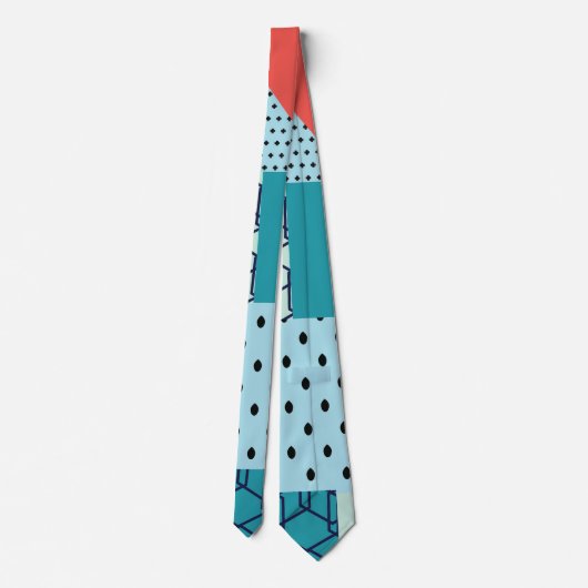 Retro Pop Collage Abstrakt Krawatte (Rückseite)