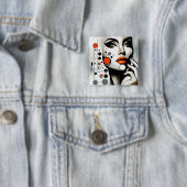 Retro Pop Diva: Geometrisches Design Abstrakte Kun Button (Beispiel)