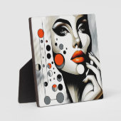 Retro Pop Diva: Geometrisches Design Abstrakte Kun Fotoplatte (Vorderseite)