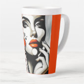 Retro Pop Diva: Geometrisches Design Abstrakte Kun Milchtasse (Rechte Ecke)