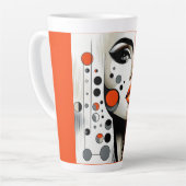 Retro Pop Diva: Geometrisches Design Abstrakte Kun Milchtasse (Linke Ecke)