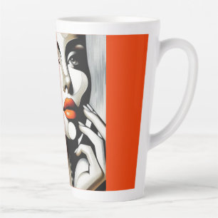 Retro Pop Diva: Geometrisches Design Abstrakte Kun Milchtasse