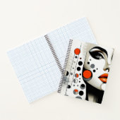 Retro Pop Diva: Geometrisches Design Abstrakte Kun Notizblock (Innenseite)