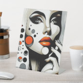 Retro Pop Diva: Geometrisches Design Abstrakte Kun Sockelschild (In SItu)