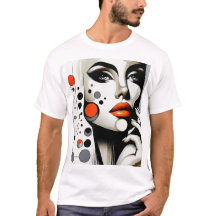 Retro Pop Diva: Geometrisches Design Abstrakte Kun