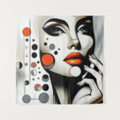 Retro Pop Diva: Geometrisches Design Abstrakte Kun Wandteppich (Vorderseite)