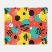 Retro Pop Farbenfrohe Abstrakte Kunst Fleecedecke (Vorderseite (Horizontal))