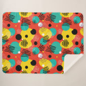 Retro Pop Farbenfrohe Abstrakte Kunst Sherpadecke (Vorderseite (Horizontal))