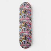Retro Pop Farbiges Skateboarddesign Skateboard (Vorderseite)
