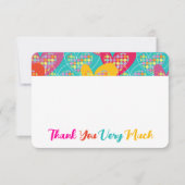 Retro Pop Farbvolle Herzen & Punkte Spaß Kindergeb Dankeskarte (Vorderseite)