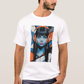 Retro Pop Girl mit Kopfhörer - Vibranly Street Ar T-Shirt