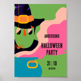 Retro-Pop Halloween Vintages KostümParty Poster