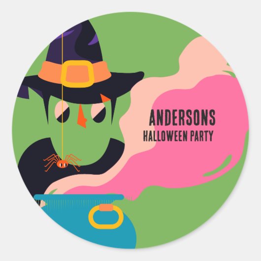 Retro-Pop Halloween Vintages KostümParty Runder Aufkleber (Vorderseite)