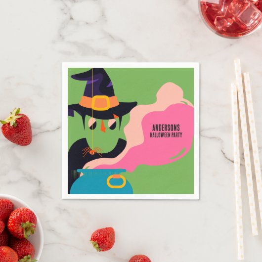 Retro-Pop Halloween Vintages KostümParty Serviette (Beispiel)