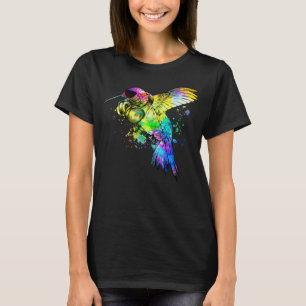 Retro Pop Hummingbird Gamer Kopfhörer Bird Watchi T-Shirt