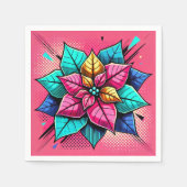 Retro-Pop in lebendiger Farbenpracht Serviette (Vorderseite)