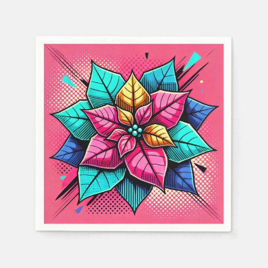 Retro-Pop in lebendiger Farbenpracht Serviette (Vorderseite)