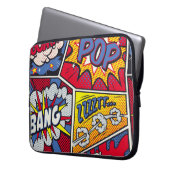 Retro Pop Kunst, Comic Schreien Muster. Laptopschutzhülle (Vorderseite Links)