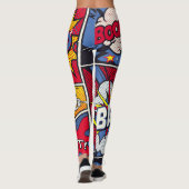 Retro Pop Kunst, Comic Schreien Muster. Leggings (Rückseite)