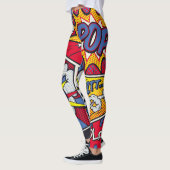 Retro Pop Kunst, Comic Schreien Muster. Leggings (Links)