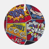 Retro Pop Kunst, Comic Schreien Muster. Ornament Aus Glas (Rückseite)