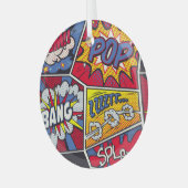 Retro Pop Kunst, Comic Schreien Muster. Ornament Aus Glas (Vorderseite links)