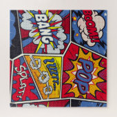 Retro Pop Kunst, Comic Schreien Muster. Puzzle (Horizontal)