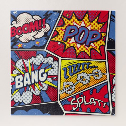 Retro Pop Kunst, Comic Schreien Muster. Puzzle (Vertikal)