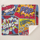 Retro Pop Kunst, Comic Schreien Muster. Sherpadecke (Vorderseite (Horizontal))