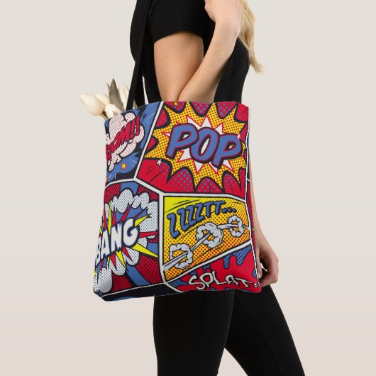 Retro Pop Kunst, Comic Schreien Muster. Tasche (Von Nahem)
