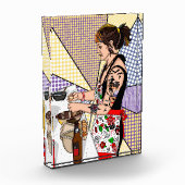 Retro Pop Kunst, Dichtung und Musik Fotoblock (Links)