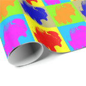 Retro Pop Kunst, Dichtung und Musik Geschenkpapier (Rolleneckpunkt)