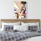 Retro Pop Kunst, Dichtung und Musik Leinwanddruck (Insitu (Schlafzimmer))