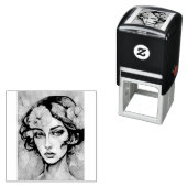 Retro Pop Kunst, Dichtung und Musik Permastempel (Beispiel)