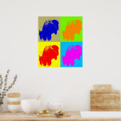 Retro Pop Kunst, Dichtung und Musik Poster (Küche)