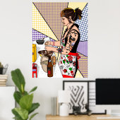 Retro Pop Kunst, Dichtung und Musik Poster (Heimbüro)