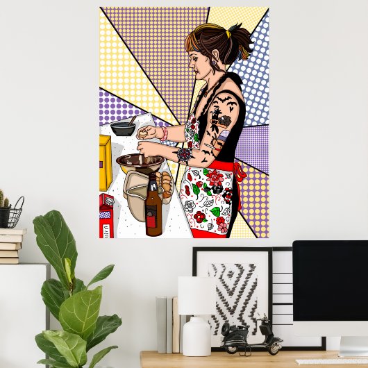 Retro Pop Kunst, Dichtung und Musik Poster (Heimbüro)