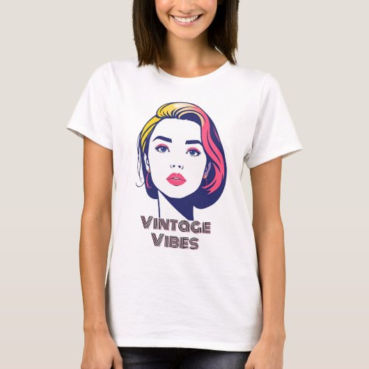 Retro Pop Kunst, Dichtung und Musik T-Shirt (Vorderseite)