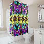 Retro Pop Kunstduschvorhang - lebendig & spieleris Duschvorhang (Beispiel)