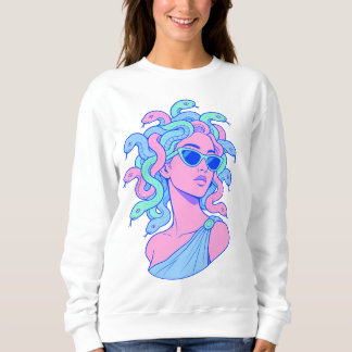Retro-Pop-Medusa-Illustration – Pastell-Sonnenbril Sweatshirt